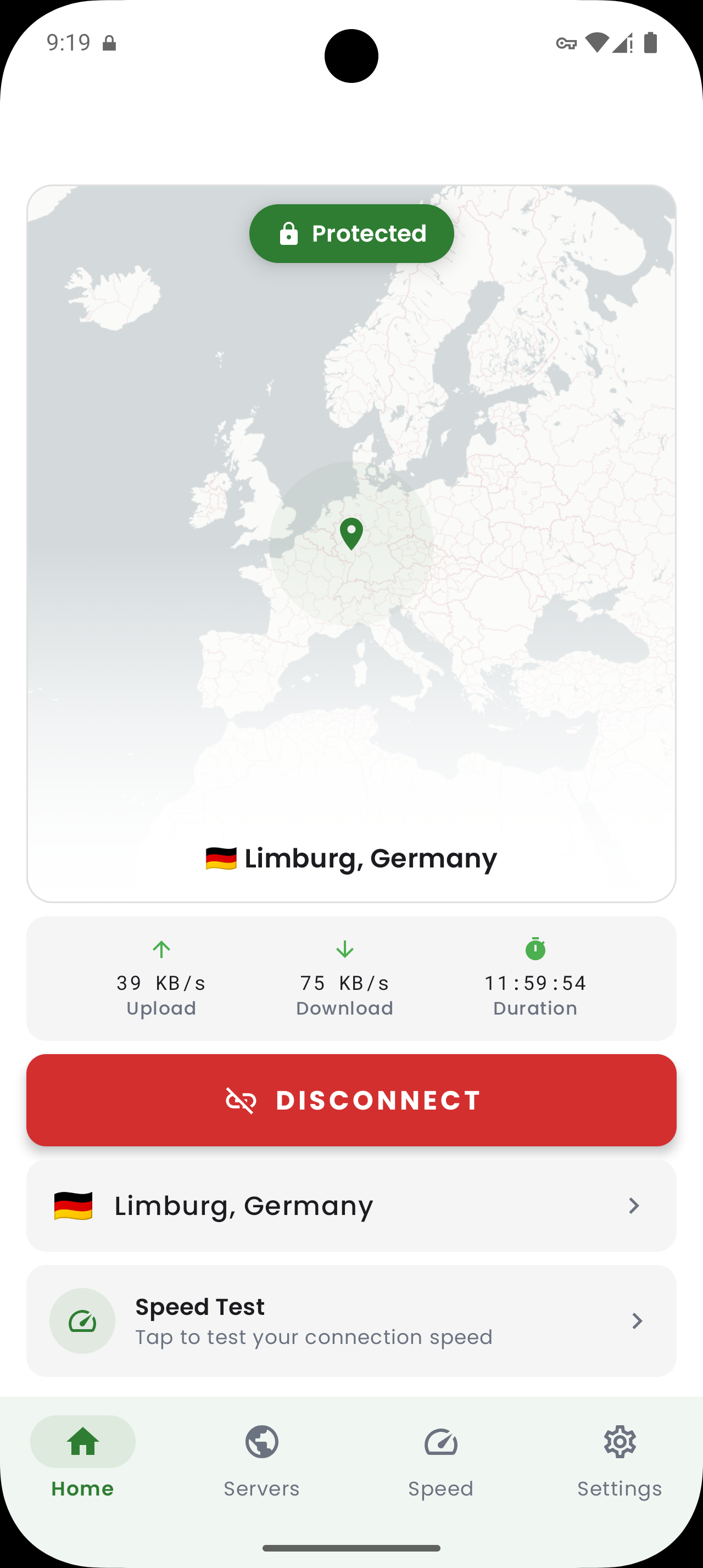 Mezi VPN - Connected to Germany